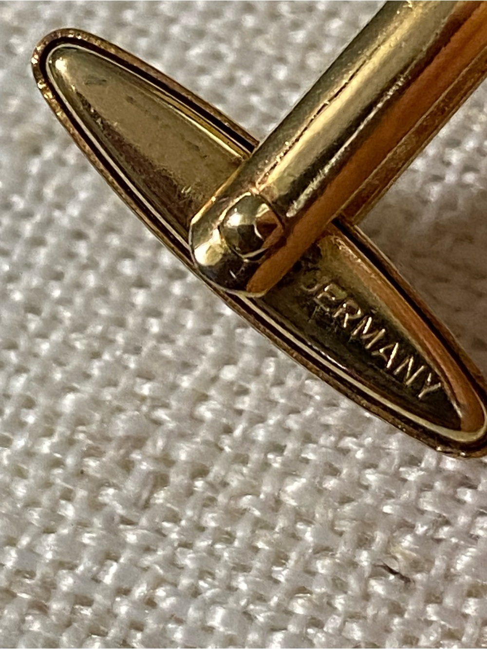 LKNW Vintage Christian Dior Cufflinks with Box Gold Tone Logo Basketweave - Picture 8 of 12